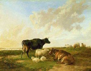 Paisaje con vacas y ovejas, 1850